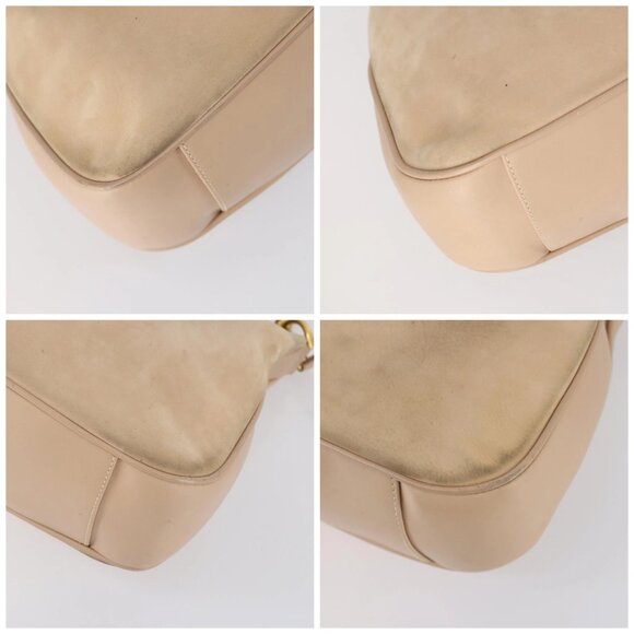GUCCI Bamboo Hand Bag Leather 2way Beige Gold - Picture 14 of 16